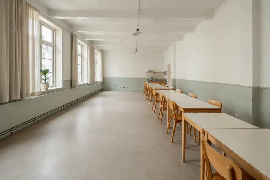 golvavj mning och l ggning av linoleum i skolmatsal p s dermalm
