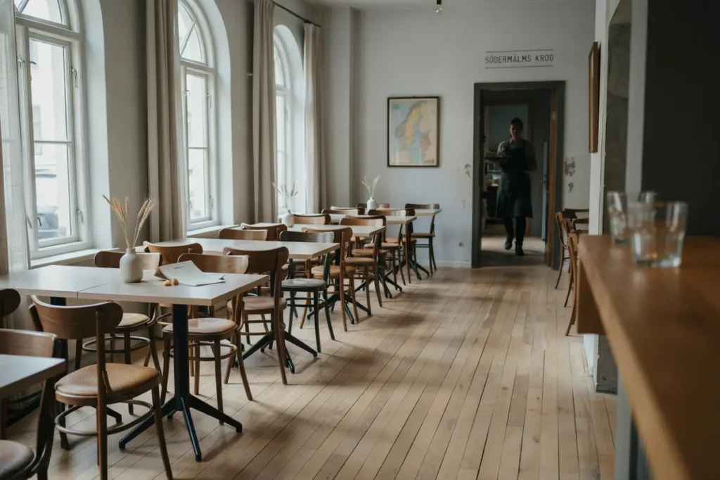f rdigst lld golvslipning i restaurangens matsal p s dermalm stockholm